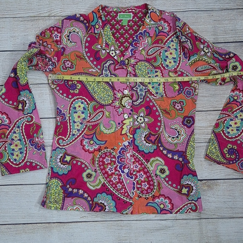 Vera Bradley Pink Swirls Pajama Top - Picture 6 of 10